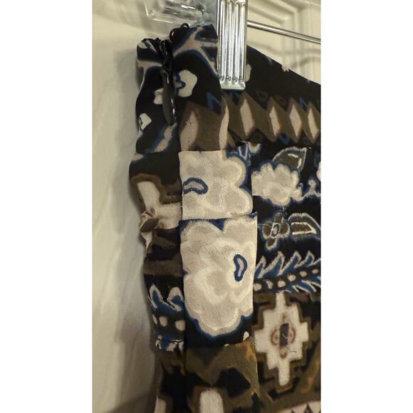 Veronica Beard 100% Silk Skirt Sz 4 Black Floral Sarong Knot Boho Office High Lo - Picture 6 of 16